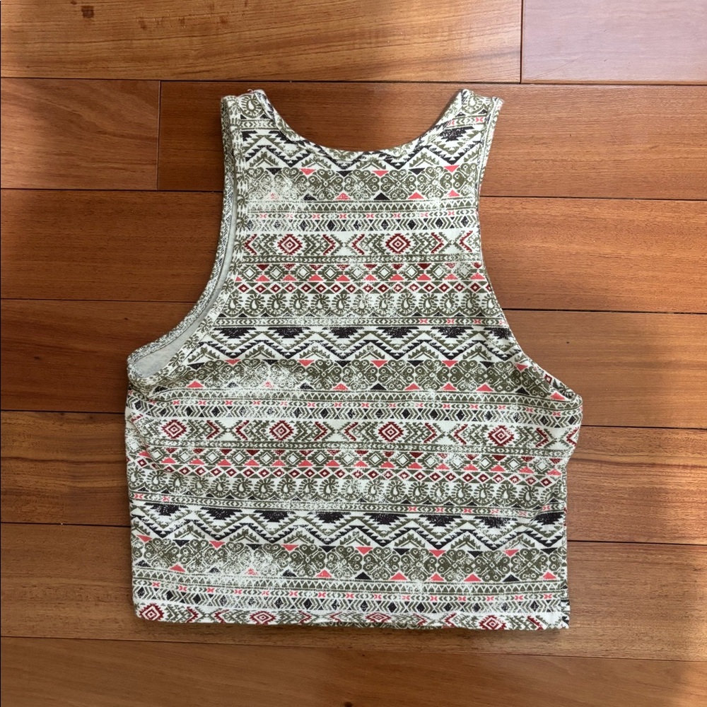 Aeropostale Tribal Print Cropped Tank Top